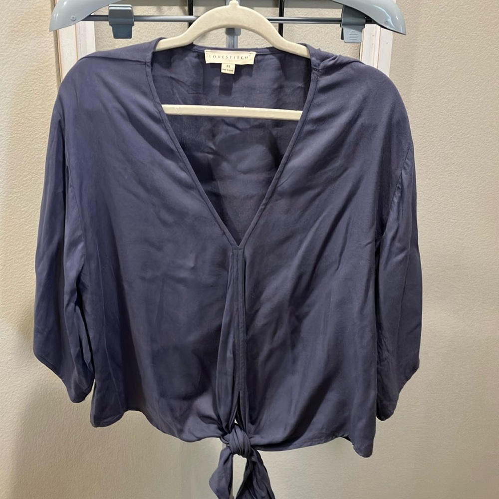 LOVESTITCH tied front kimono style top